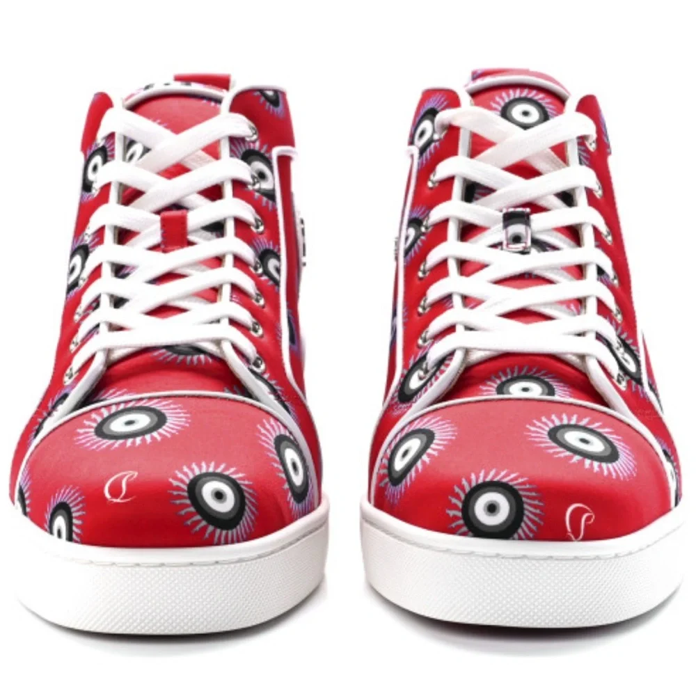 👞 CHRISTIAN LOUBOUTIN Satin Nappa Loubi Eye Louis Orlato Flat Sneakers Size: 41 - Picture 3 of 11